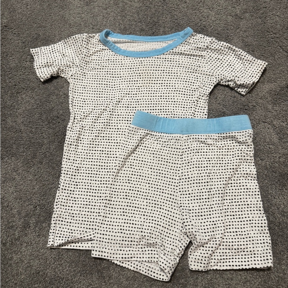 Little Sleepies Kids Pajamas Set - Blue and White (2T)